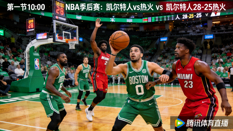 NBA季后赛波士顿凯尔特人对阵迈阿密热火比赛直播画面